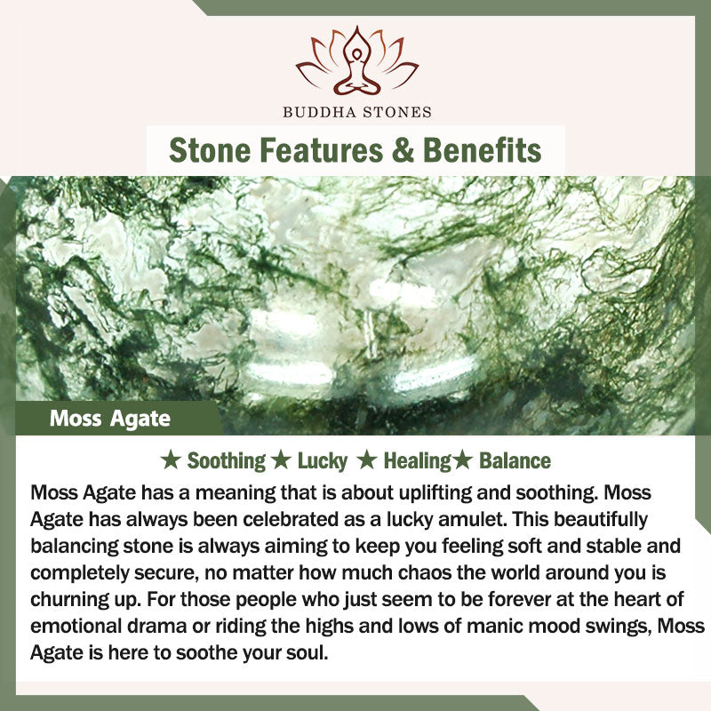 Fortune Jewel Moss Agate Healing Balance Ring
