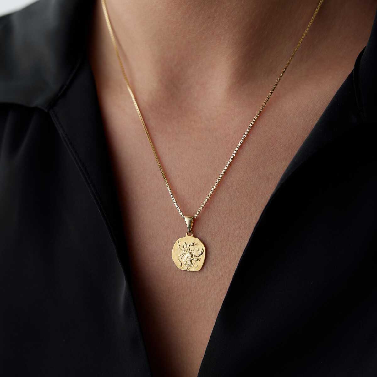 14k Gold Scorpio Zodiac Necklace