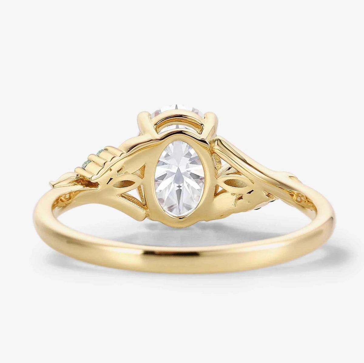 Leaf-Inspired Symmetrical Oval Moissanite Engagement Ring Lab Diamond Options for Jordan