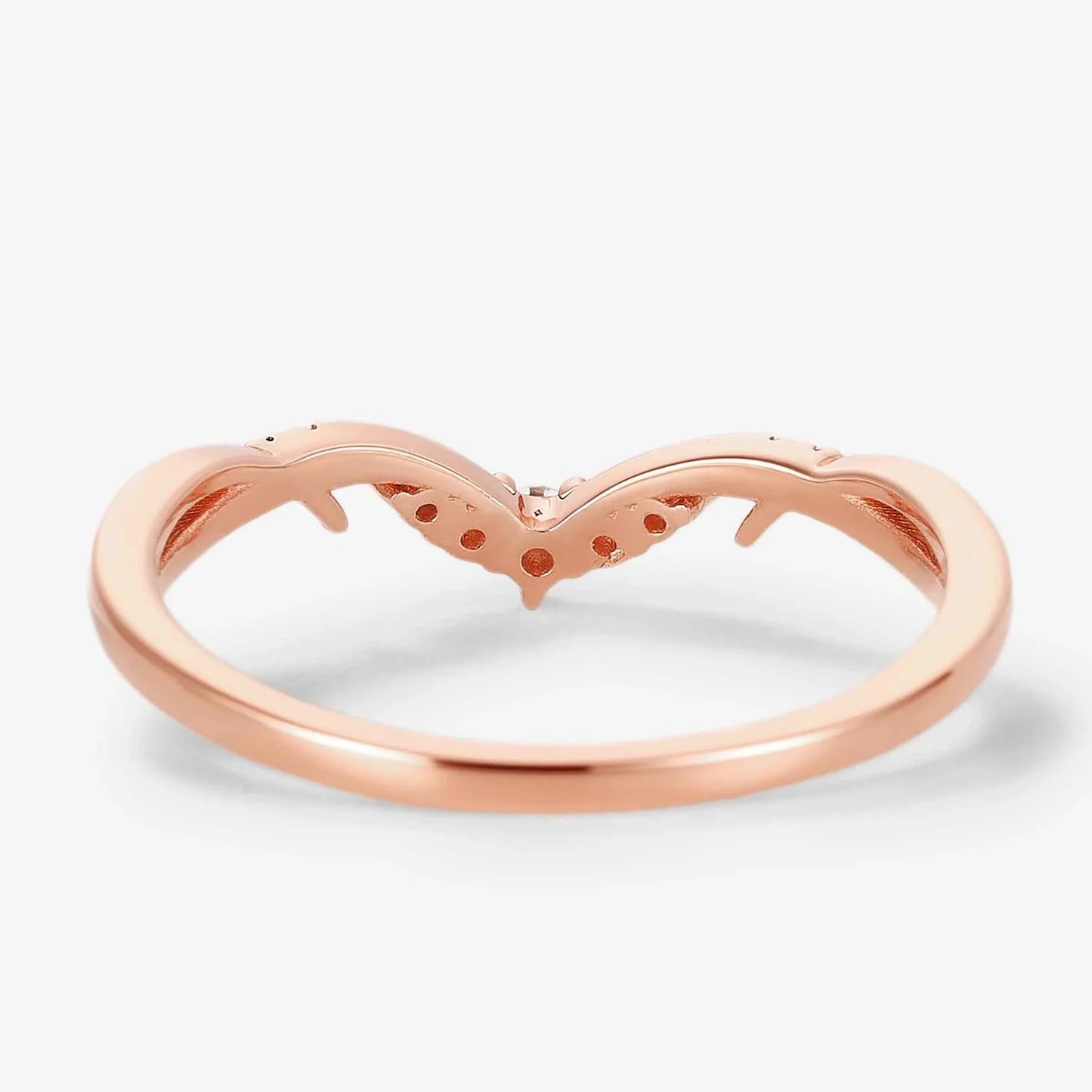 Nature-Inspired Thorn V Shaped Moissanite Wedding Band