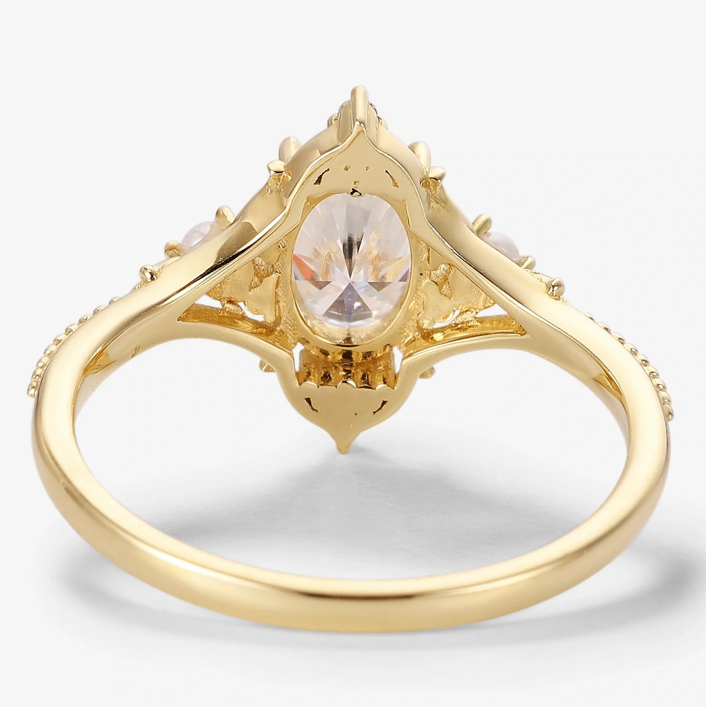 Signature Vintage Moissanite Engagement Ring With Pearl