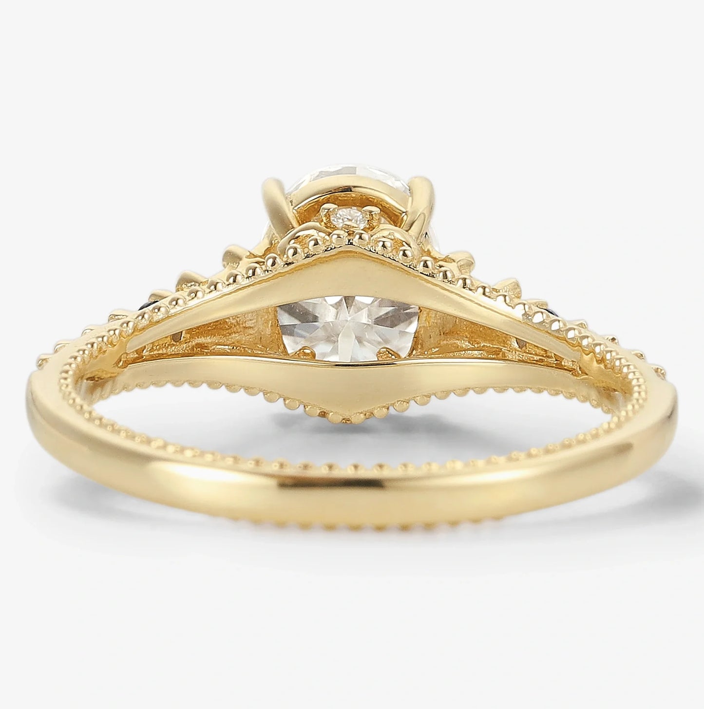 Vintage Victorian Oval Cut Moissanite Engagement Ring