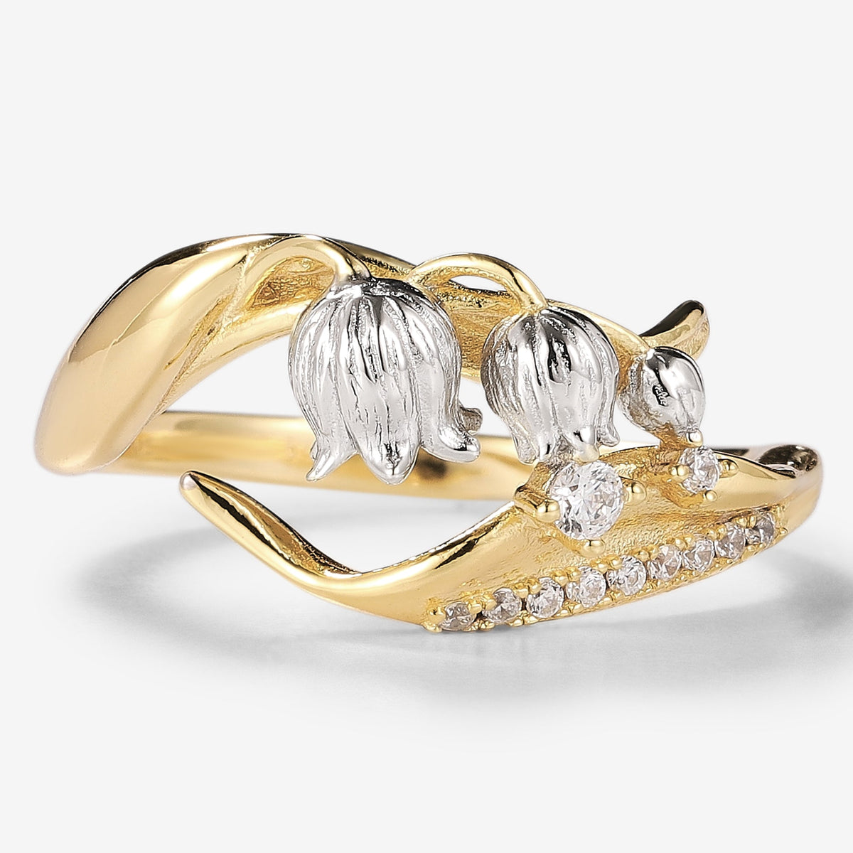 Lily Of The Valley Engagement Ring With Moissanite