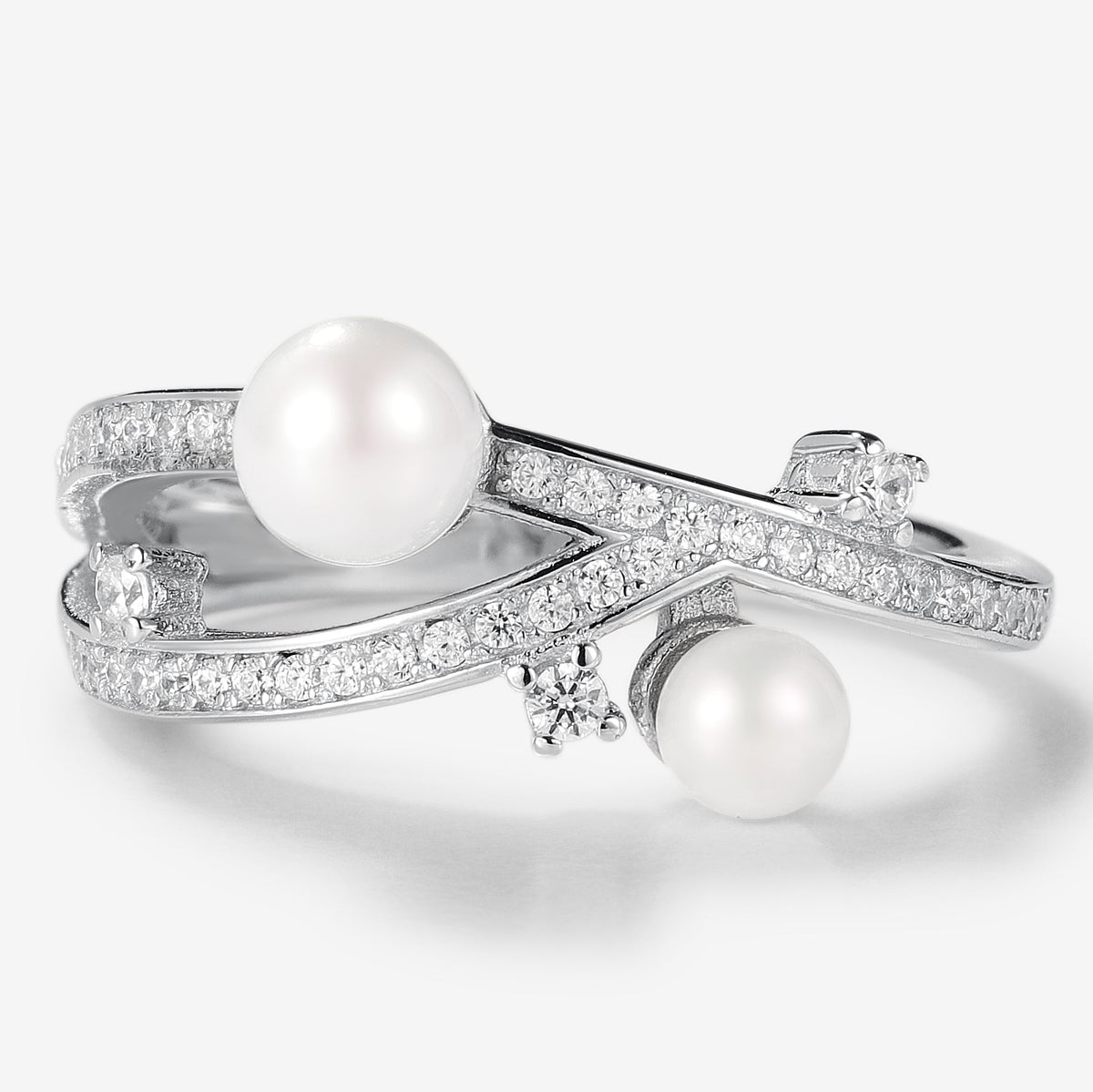 Gemini Zodiac Pearl Engagement Ring
