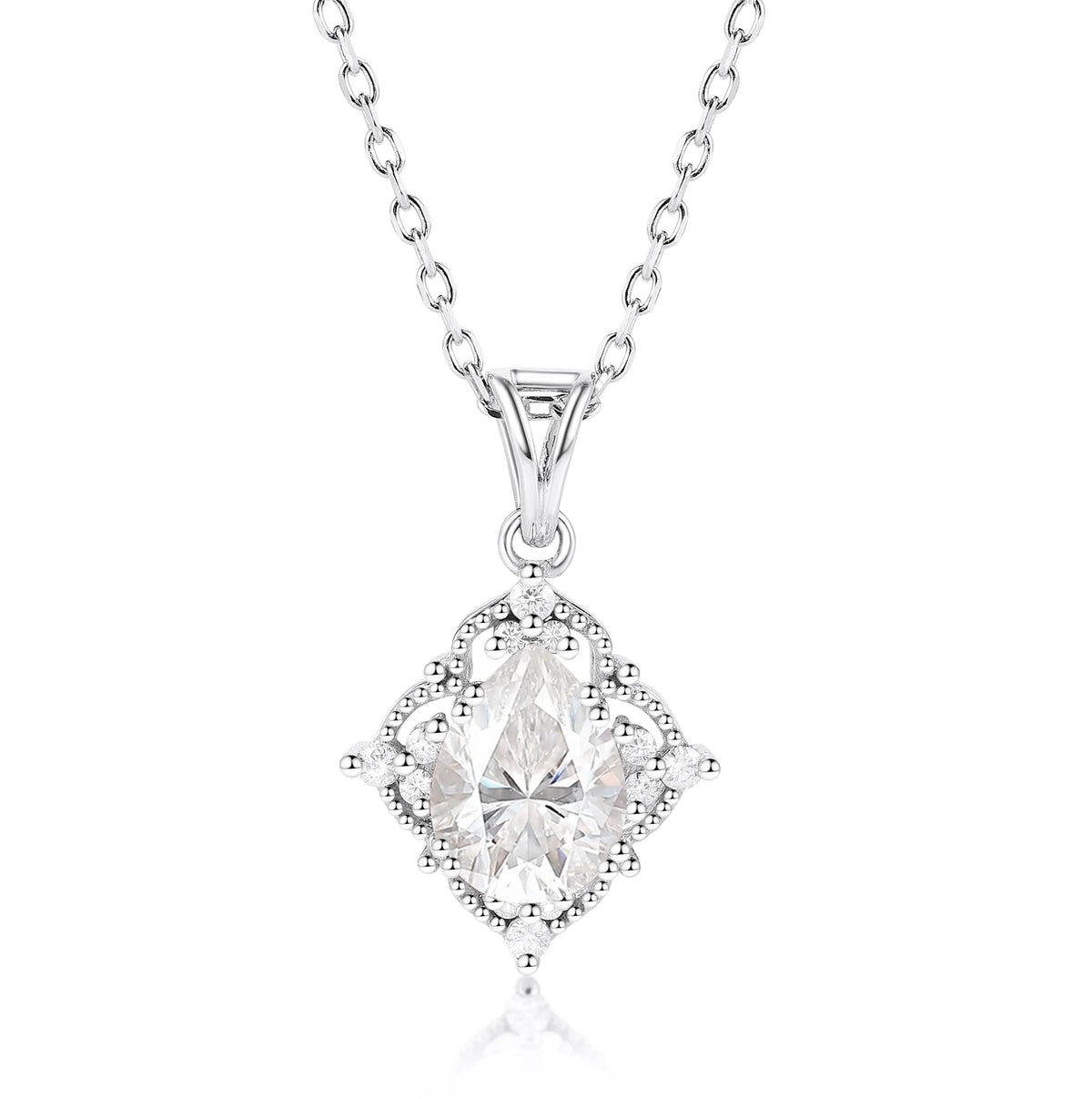 Custom Vintage Milgrain Moissanite Necklace