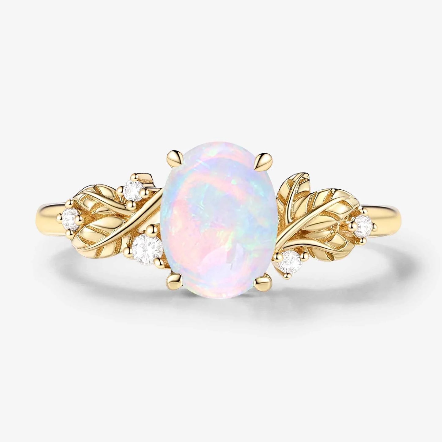 Nature-Inspired Elegance Oval Cut Opal Engagement Ring