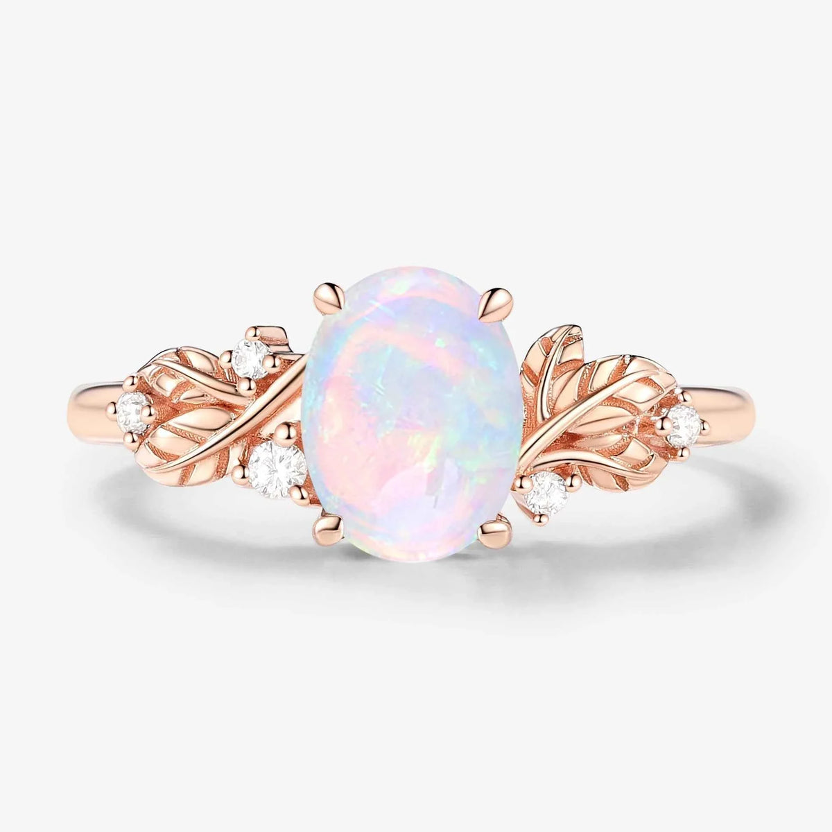 Nature-Inspired Elegance Oval Cut Opal Engagement Ring