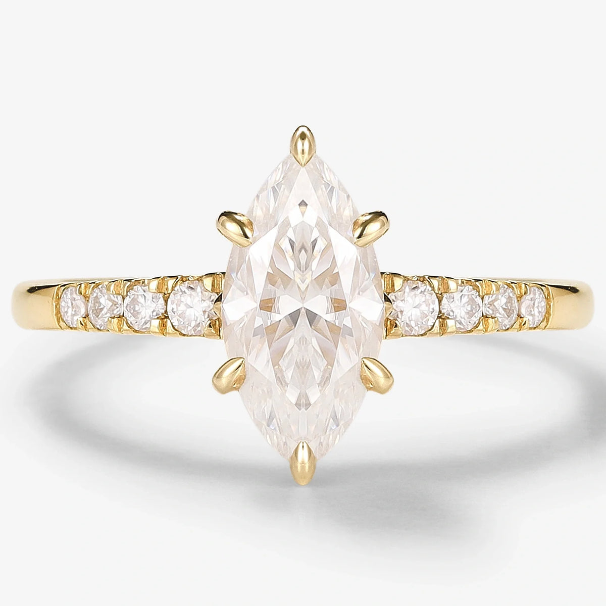 Minimalist Marquise Cut Moissanite Engagement Ring