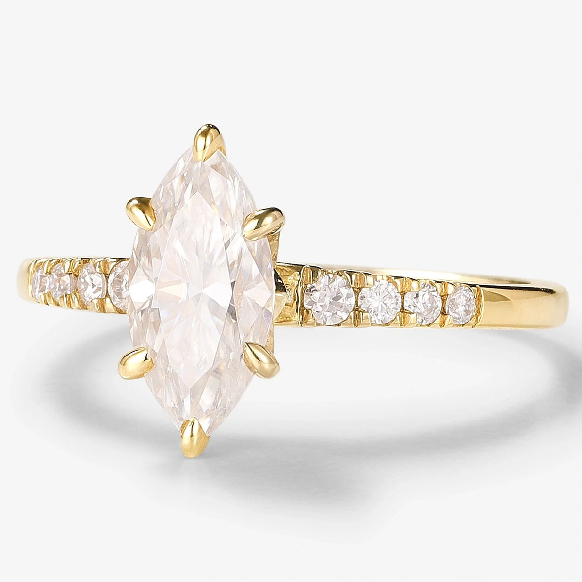 Minimalist Marquise Cut Moissanite Engagement Ring