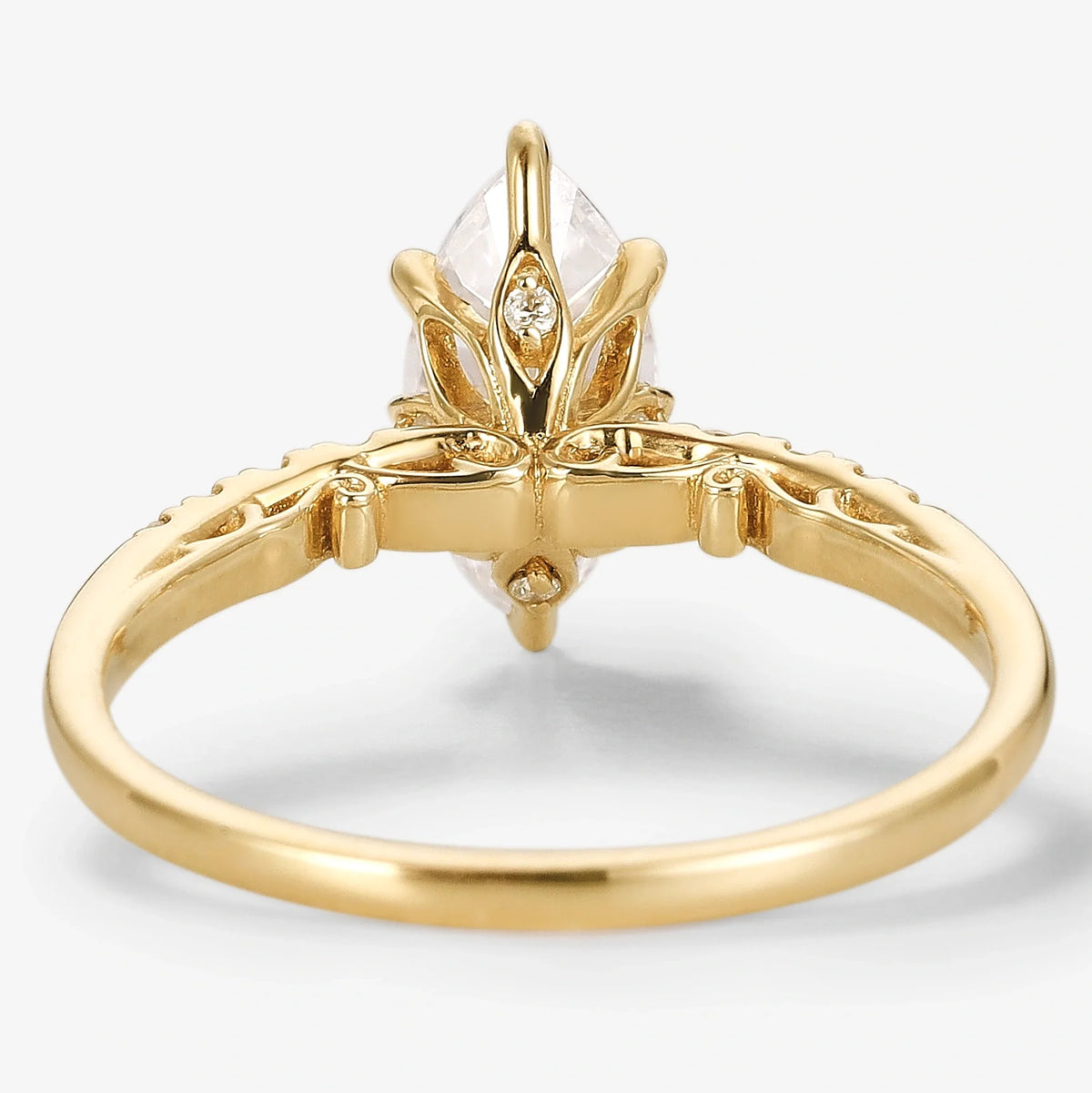 Minimalist Marquise Cut Moissanite Engagement Ring