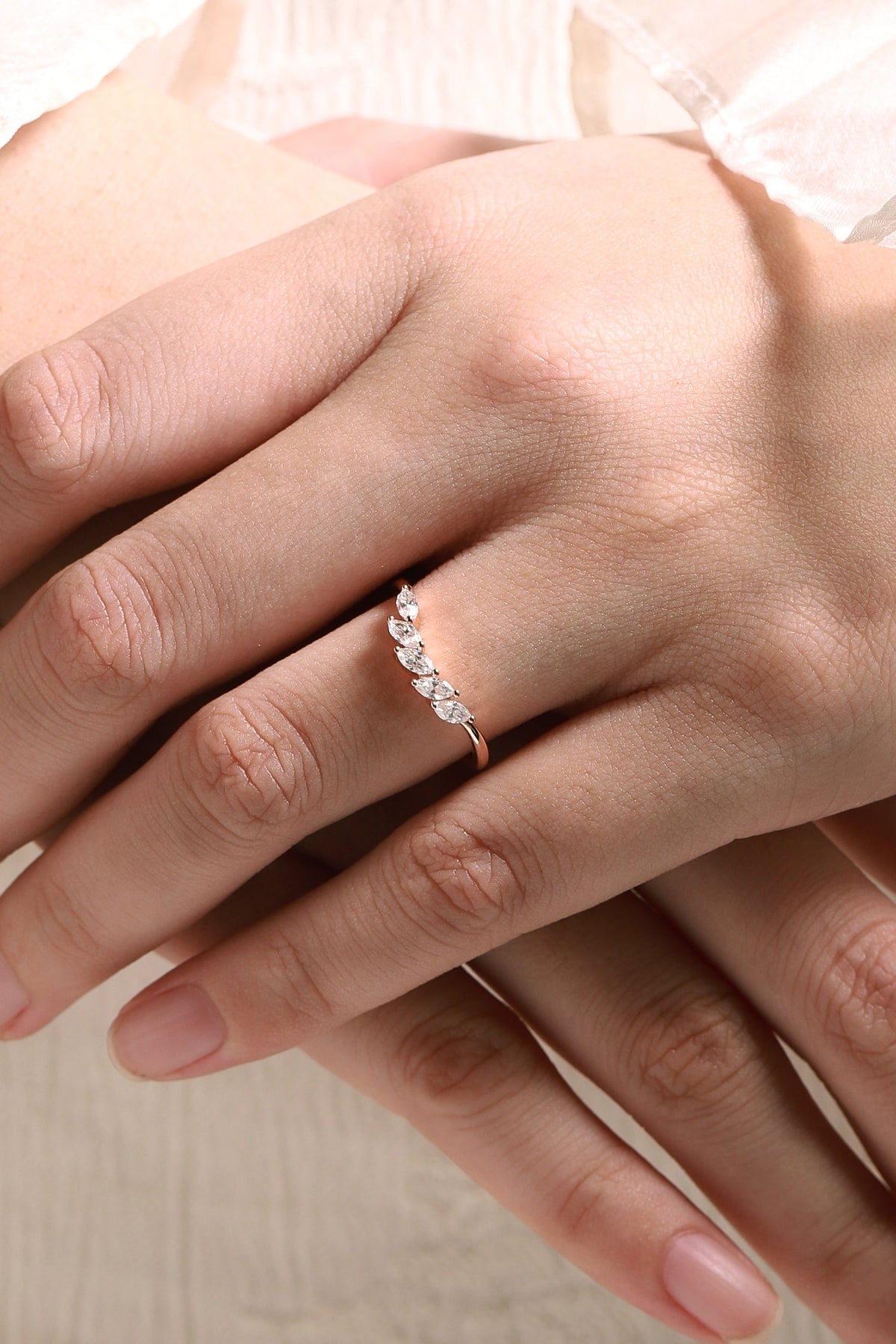 Moissanite Channel-Set Stackable Wedding Band