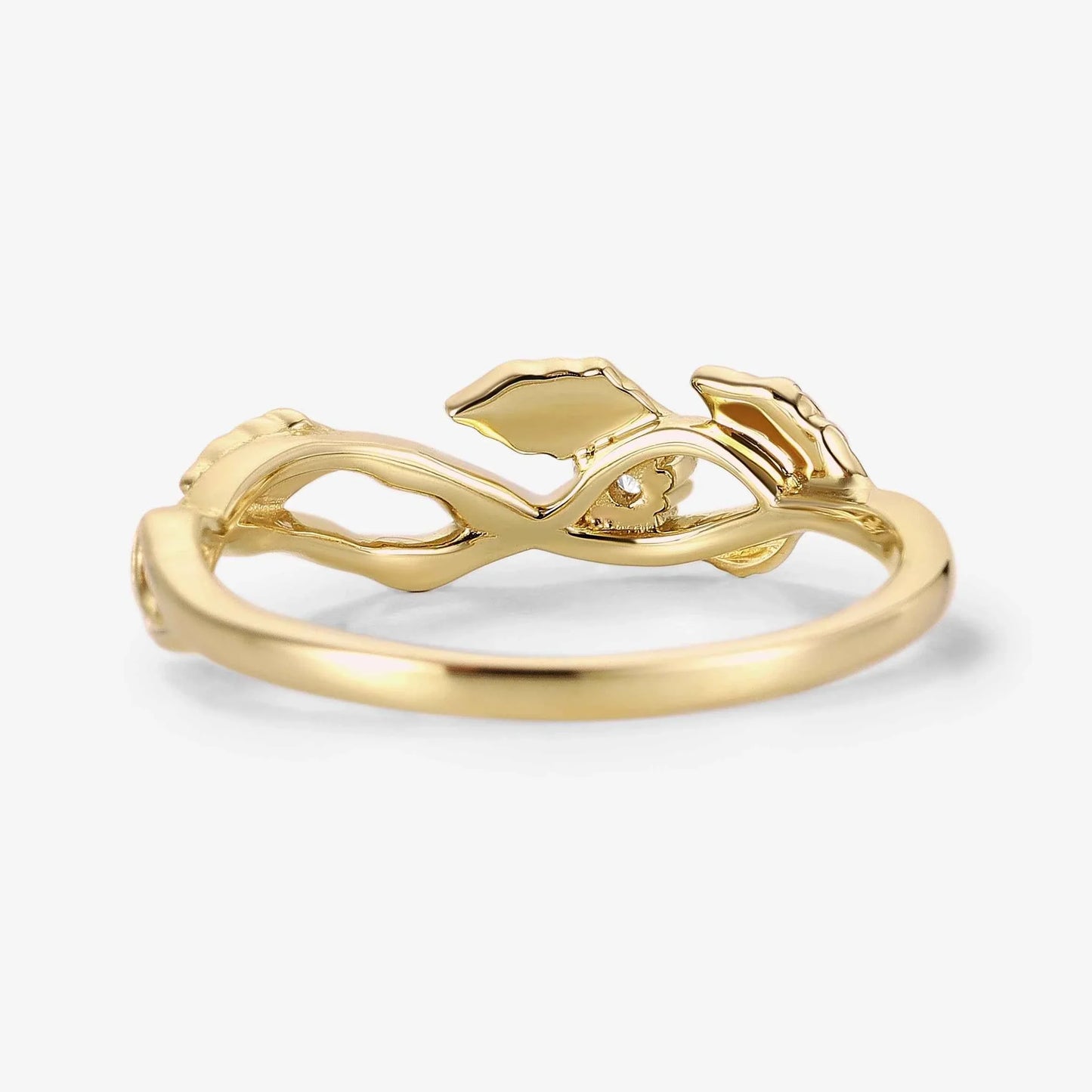 Leaf Wrap Straight Wedding Band