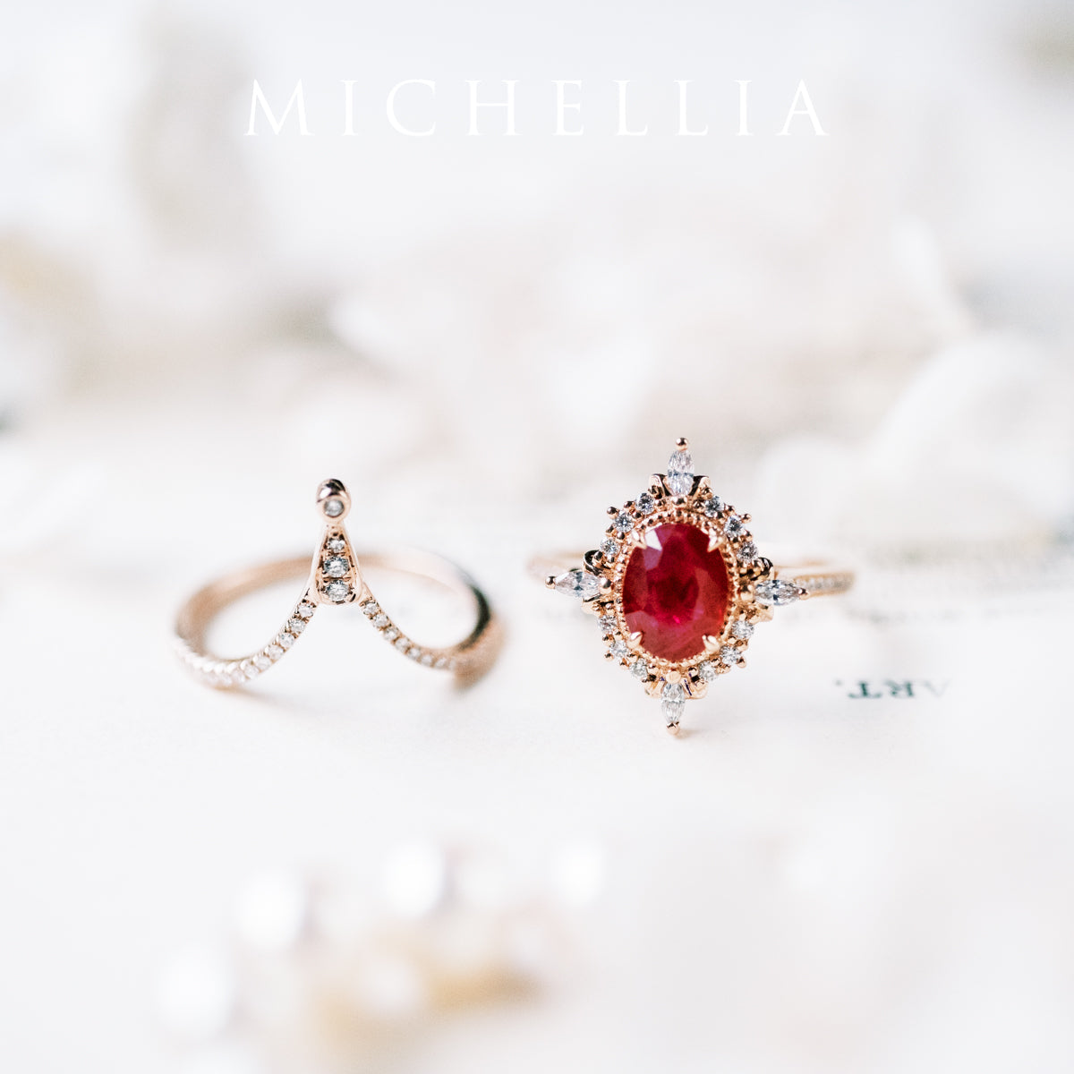 [Alessandra] Art Deco Oval Cut Ring in Lab Red Ruby