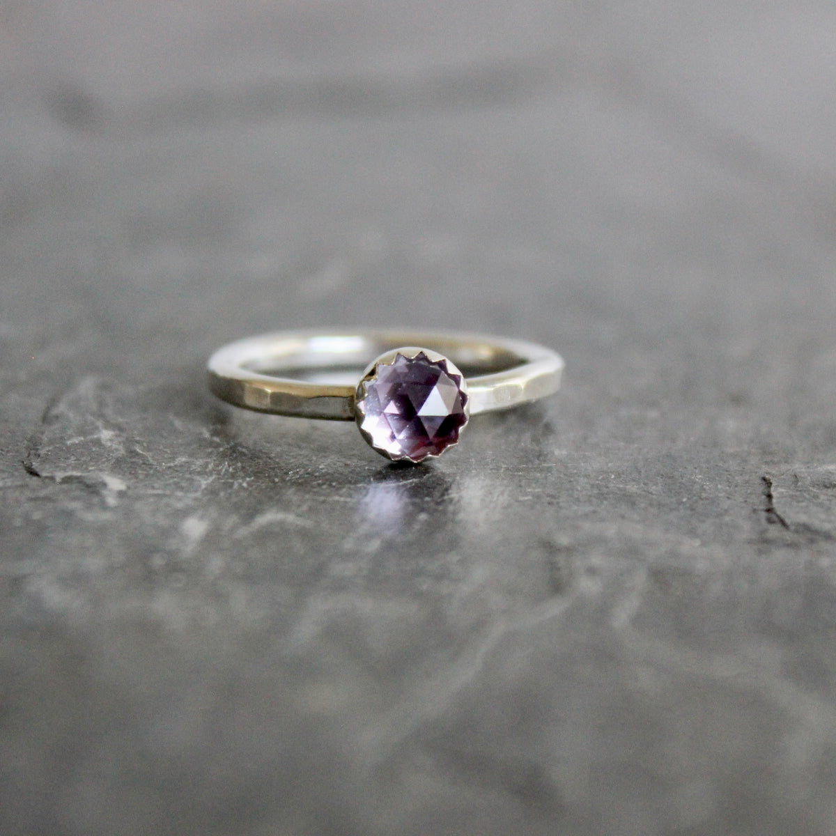 Sterling Silver Alexandrite Stacking Ring | June Birthstone | 55th Anniversary Gift