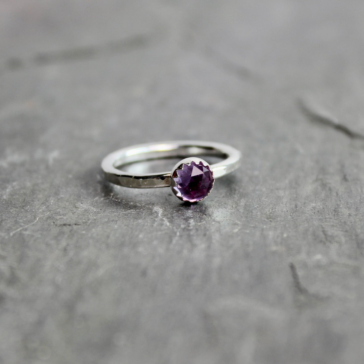 Sterling Silver Alexandrite Stacking Ring | June Birthstone | 55th Anniversary Gift