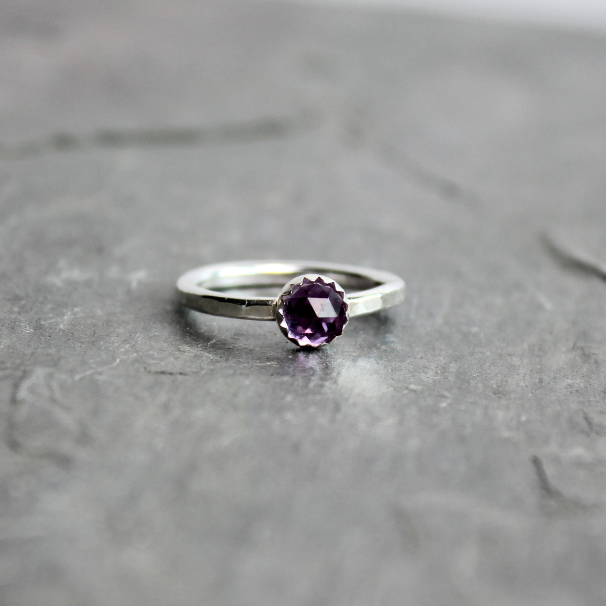 Sterling Silver Alexandrite Stacking Ring | June Birthstone | 55th Anniversary Gift