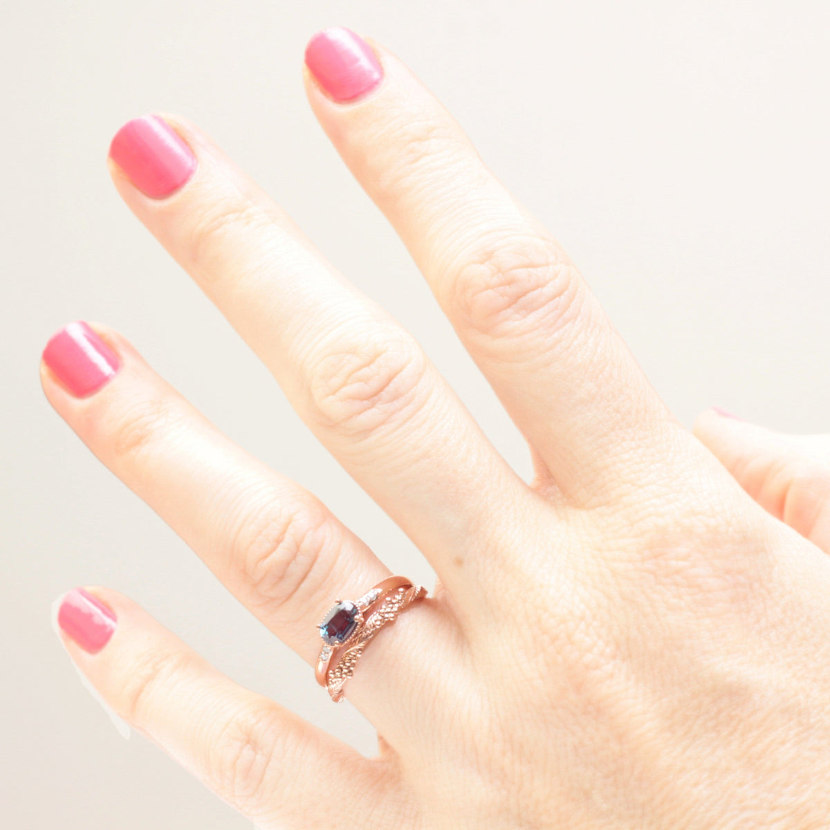 Oval Alexandrite Diamond Engagement Ring