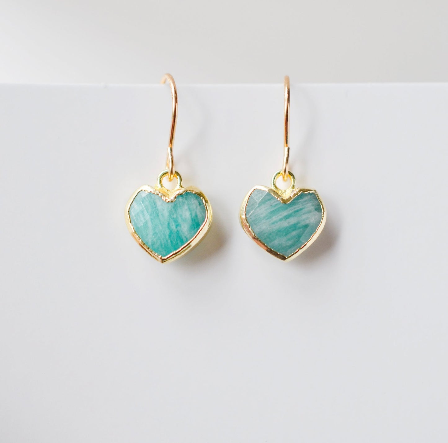 Amazonite Heart Earrings