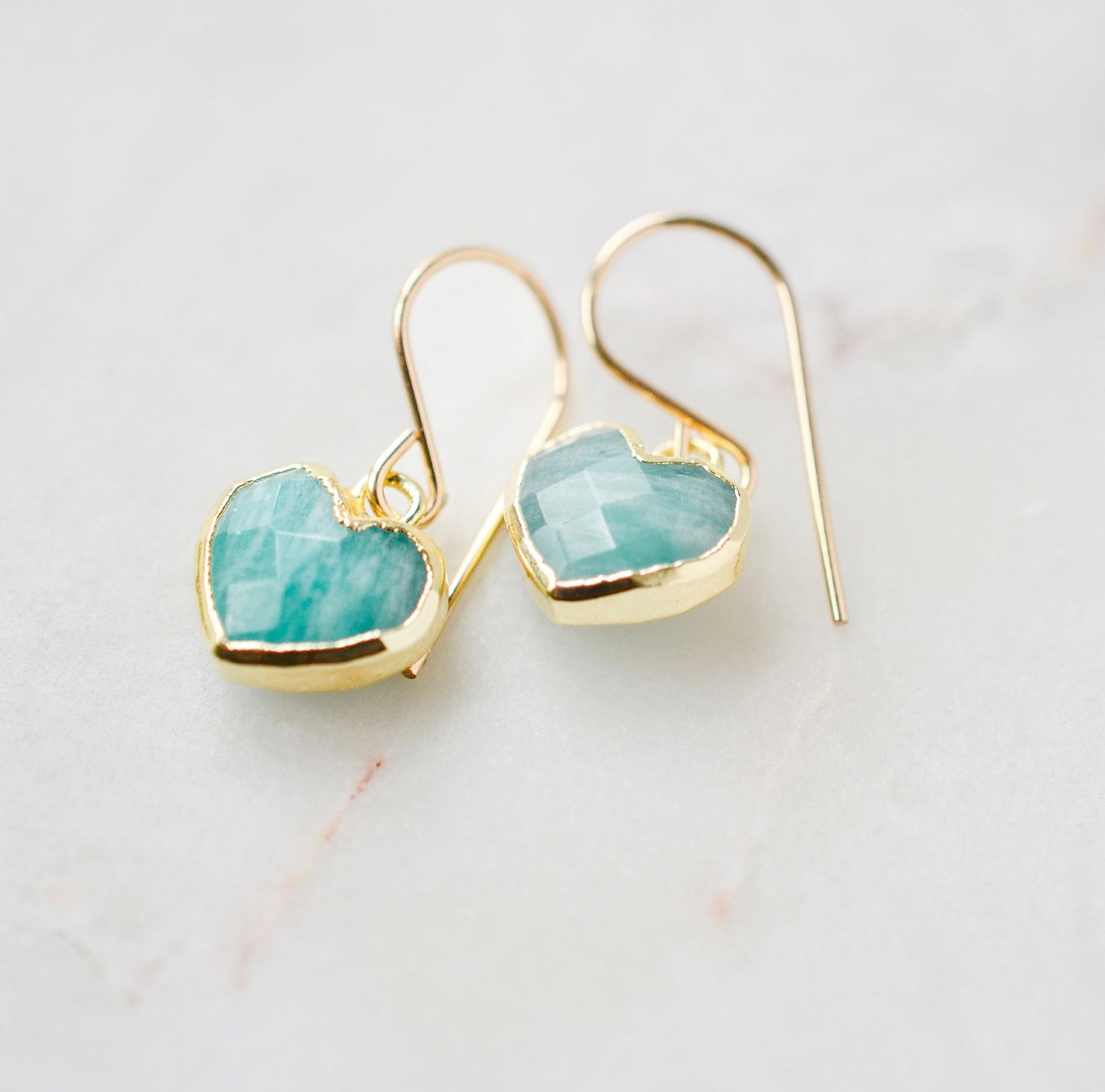 Amazonite Heart Earrings