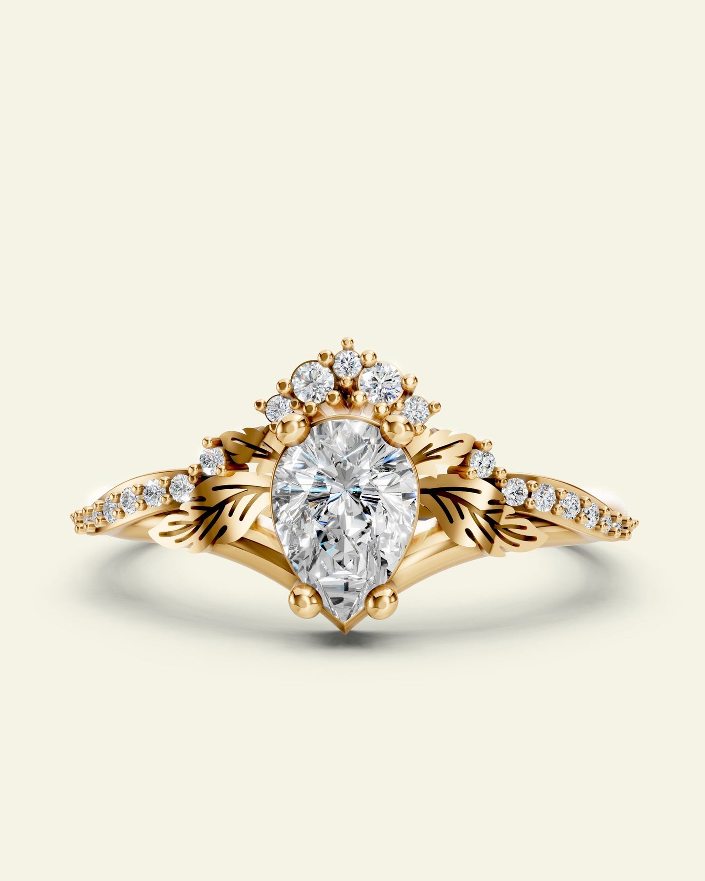 Amelia | engagement ring setting, 7x5 mm pear cut gemstone