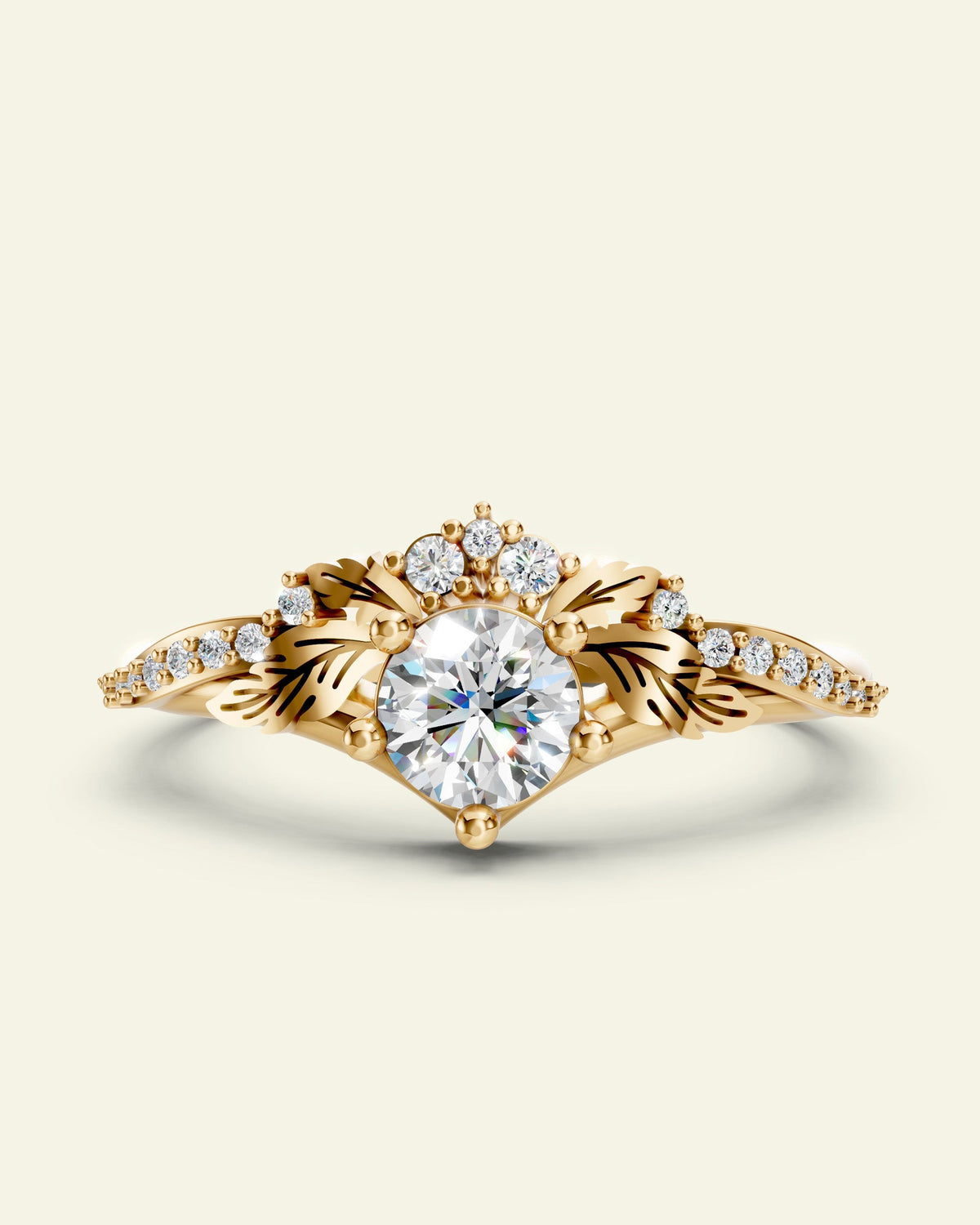 Amelia | engagement ring setting, 5 mm round cut gemstone