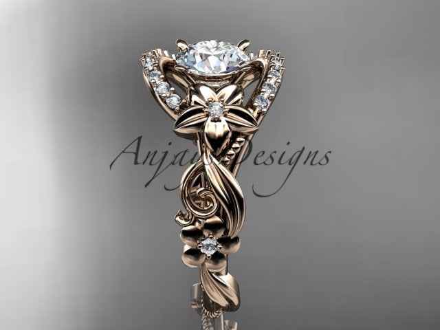 Flower Engagement Ring Nature Inspired Wedding Ring 1 Carat Lab Grown Diamond Ring IGI Certified
