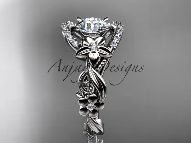 Flower Engagement Ring Nature Inspired Wedding Ring 1 Carat Lab Grown Diamond Ring IGI Certified