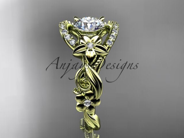 Flower Engagement Ring Nature Inspired Wedding Ring 1 Carat Lab Grown Diamond Ring IGI Certified