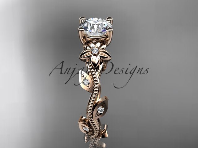 1 Carat Diamond Nature Inspired Flower Engagement Ring