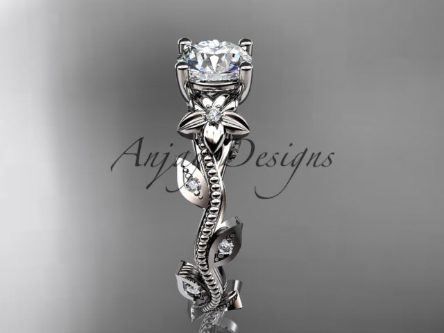 1 Carat Diamond Nature Inspired Flower Engagement Ring