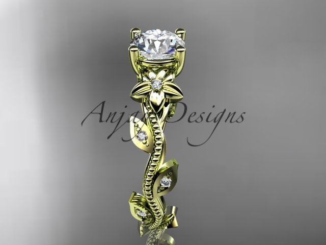 1 Carat Diamond Nature Inspired Flower Engagement Ring