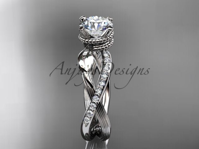 Leaf Diamond Engagement Ring Nature Inspired Wedding Ring 1 Carat Lab Grown Diamond IGI Certified