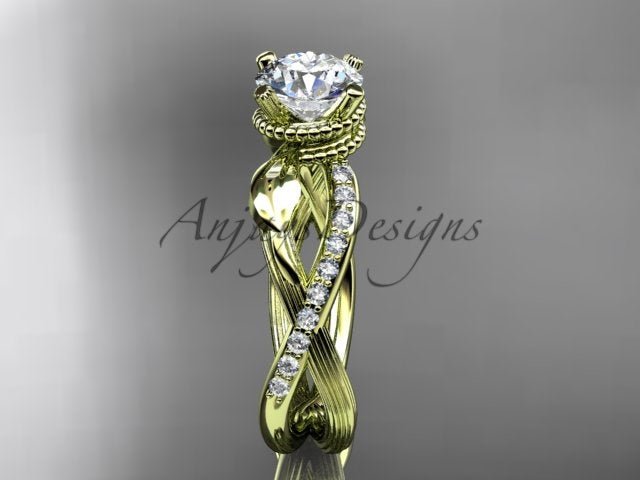 Leaf Diamond Engagement Ring Nature Inspired Wedding Ring 1 Carat Lab Grown Diamond IGI Certified
