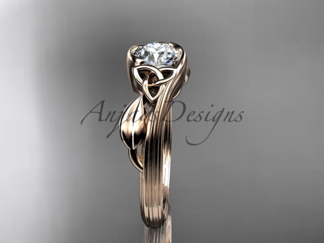 Nature Inspired Celtic Engagement Ring 1 Carat Lab Grown Diamond Ring Trinity Knot Ring IGI Certified