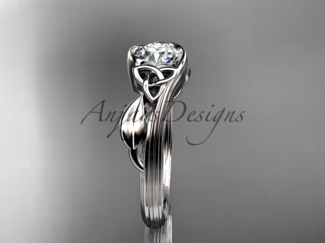 Nature Inspired Celtic Engagement Ring 1 Carat Lab Grown Diamond Ring Trinity Knot Ring IGI Certified