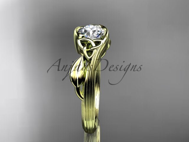 Nature Inspired Celtic Engagement Ring 1 Carat Lab Grown Diamond Ring Trinity Knot Ring IGI Certified