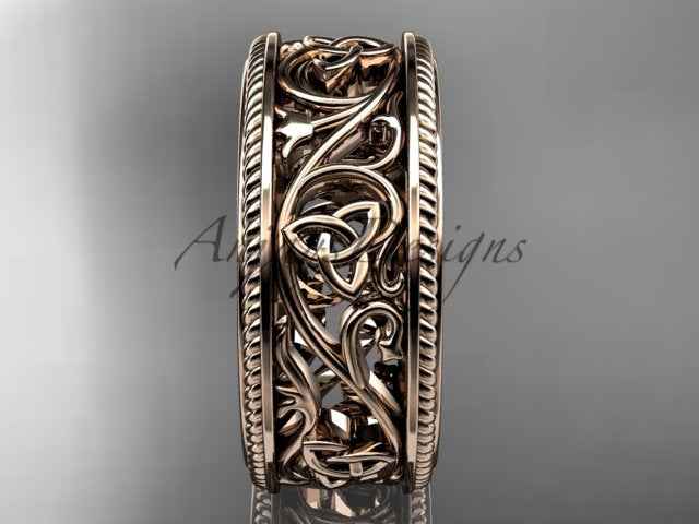 Celtic Wedding Band Trinity Knot Women's Ring Irish Knot Wedding Band Nature Inspired Bridal Ring