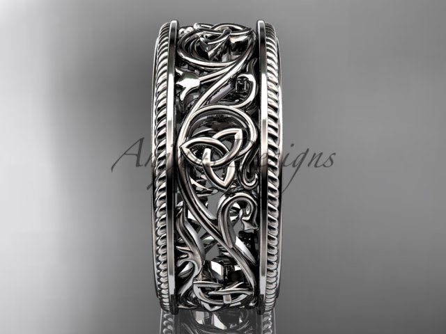 Celtic Wedding Band Trinity Knot Women's Ring Irish Knot Wedding Band Nature Inspired Bridal Ring