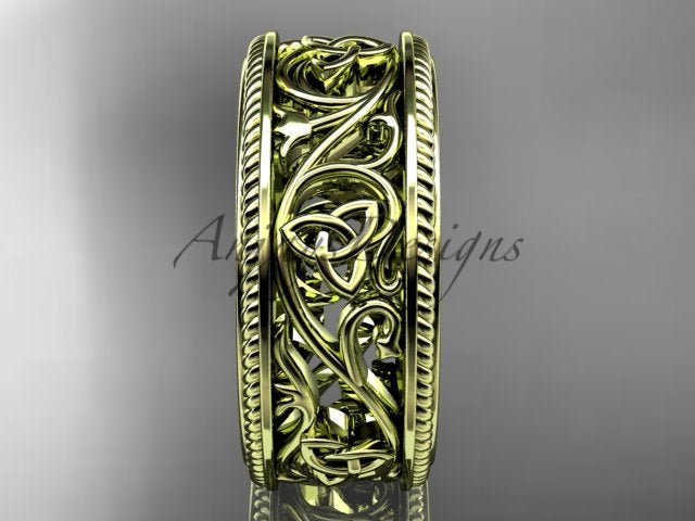 Celtic Wedding Band Trinity Knot Women's Ring Irish Knot Wedding Band Nature Inspired Bridal Ring