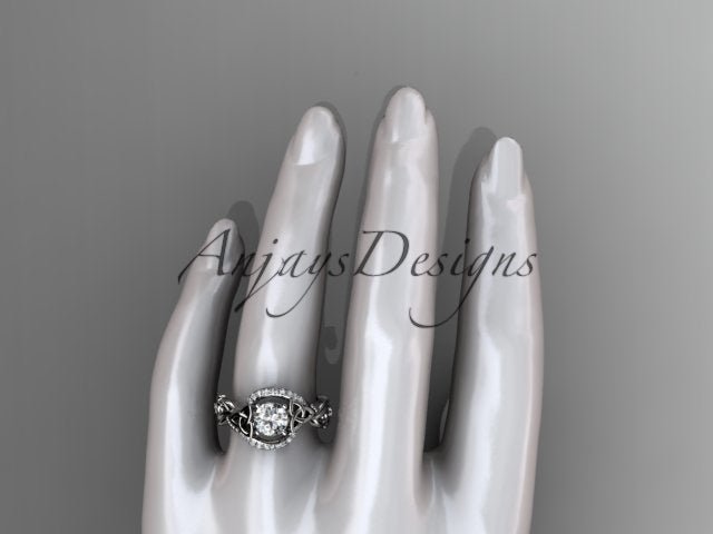 1 Carat Diamond Celtic Engagement Ring Trinity Knot Wedding Ring Nature Inspired IGI Certified