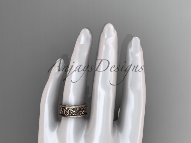 Celtic Wedding Band Trinity Knot Women's Ring Irish Knot Wedding Band Nature Inspired Bridal Ring