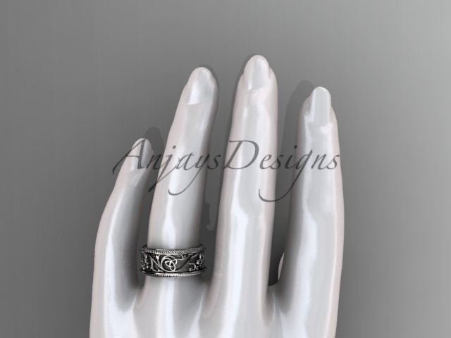Celtic Wedding Band Trinity Knot Women's Ring Irish Knot Wedding Band Nature Inspired Bridal Ring