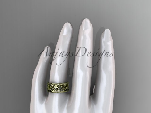 Celtic Wedding Band Trinity Knot Women's Ring Irish Knot Wedding Band Nature Inspired Bridal Ring