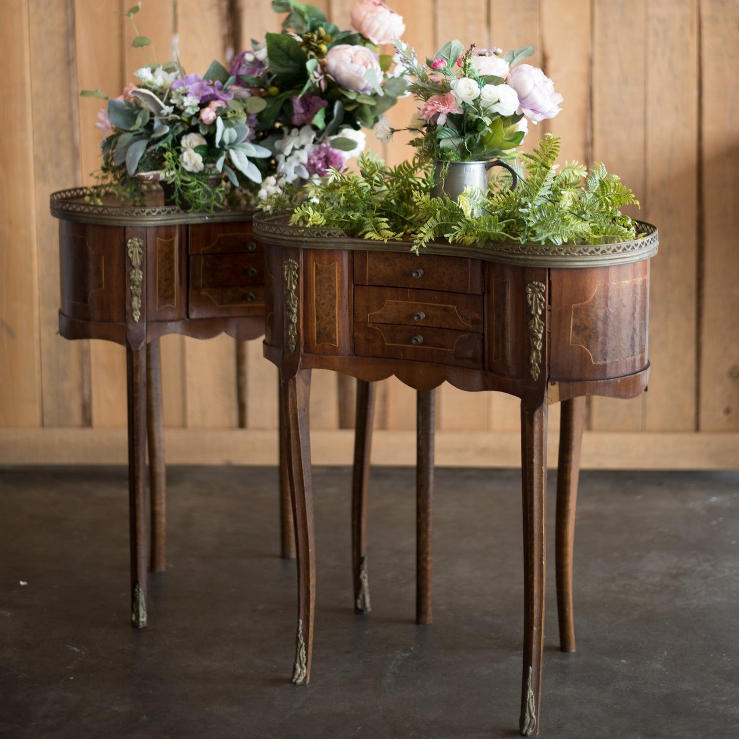 Antique Kidney Accent Table