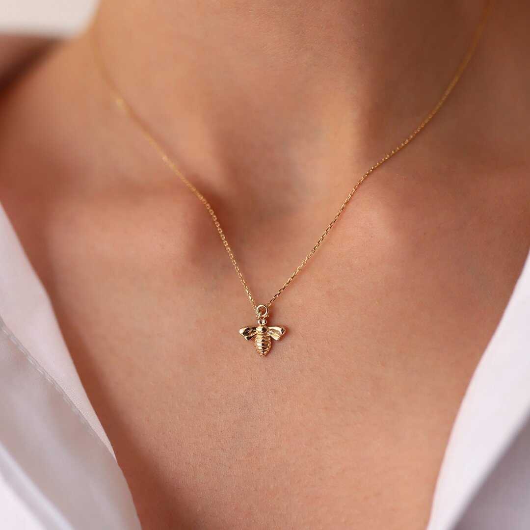 14k Gold Gold Bee Necklace