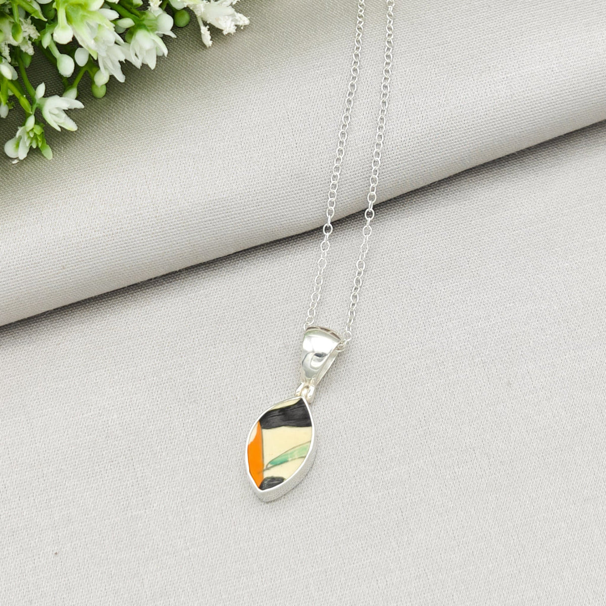 Bizarre Collection 20mm Clarice Cliff Necklaces | Upcycled Art Deco Sterling Silver Pendant