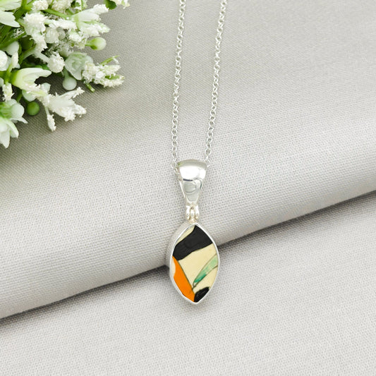 Bizarre Collection 20mm Clarice Cliff Necklaces | Upcycled Art Deco Sterling Silver Pendant