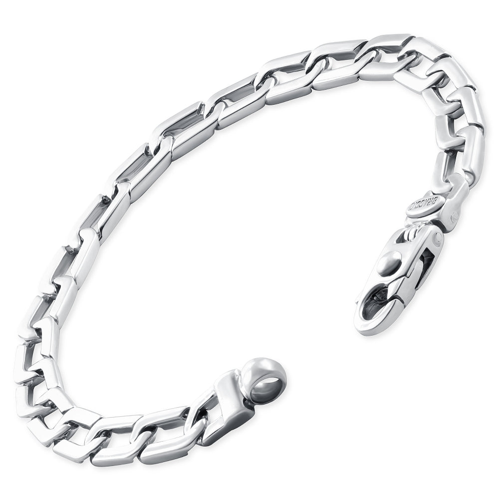 Braccio Men's 23 Gram Clip Link Solid Silver Bracelet 8.5"
