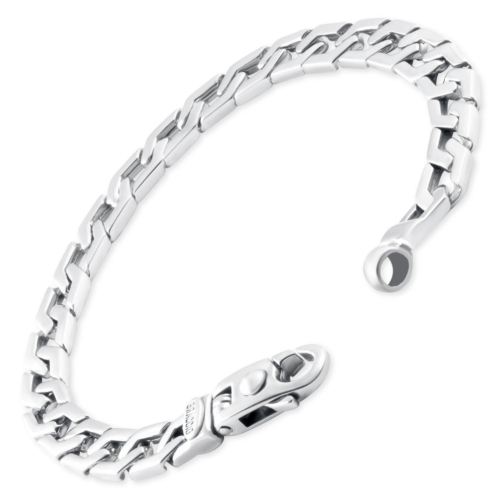 Braccio Men's 26 Gram Trap Link Solid Silver Bracelet 8.5"