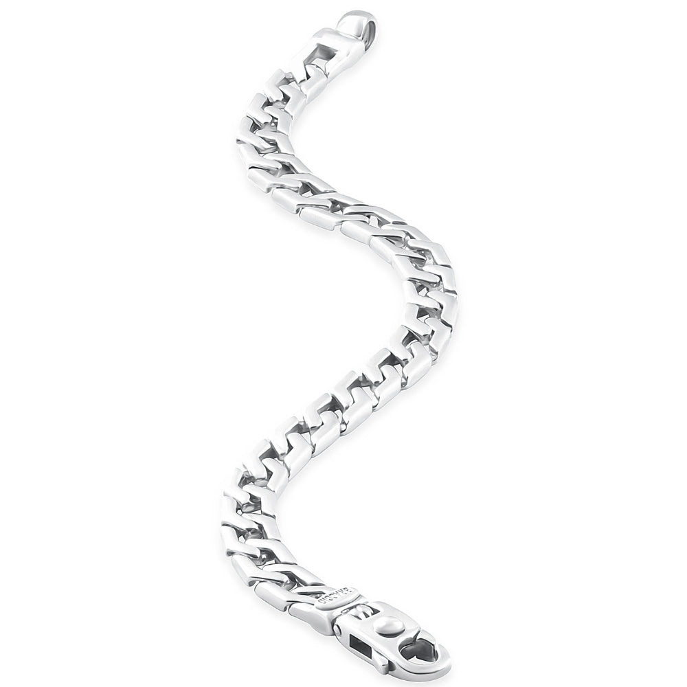 Braccio Men's 26 Gram Trap Link Solid Silver Bracelet 8.5"